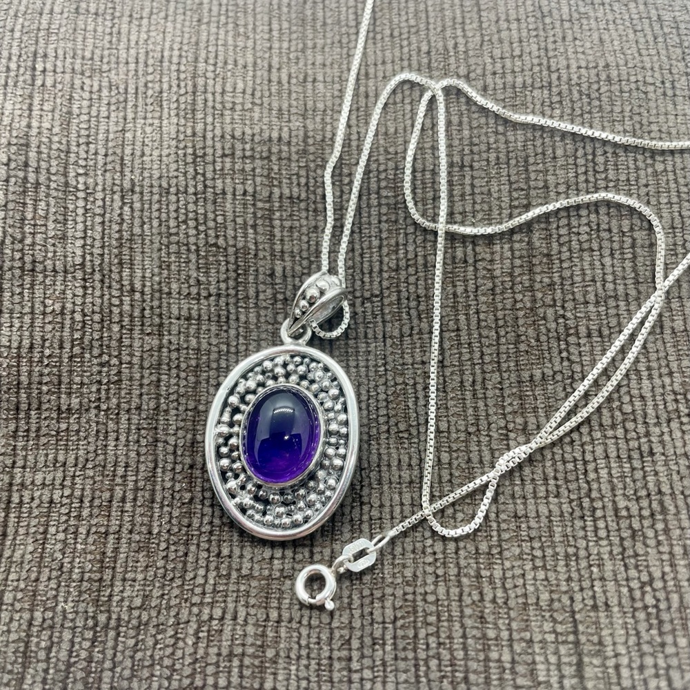 Sterling silver Natural Amethyst Necklace